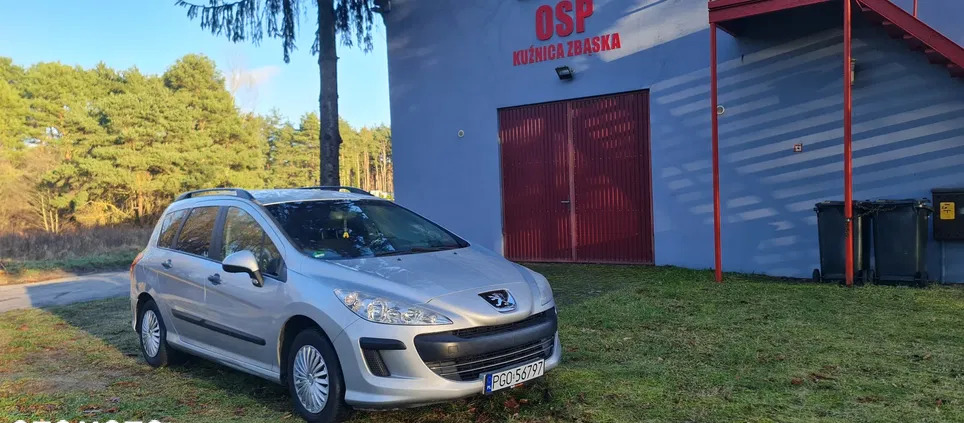 wielkopolskie Peugeot 308 cena 11350 przebieg: 106052, rok produkcji 2008 z Resko